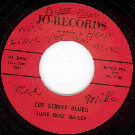 JUNE BUG BAILEY "LOUISIANA TWIST/LEE STREET BLUES" 7"