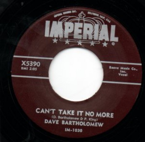 Dave Bartholomew ‎"Can't Take It No More / Turn Your Lamps Down Low" 7"