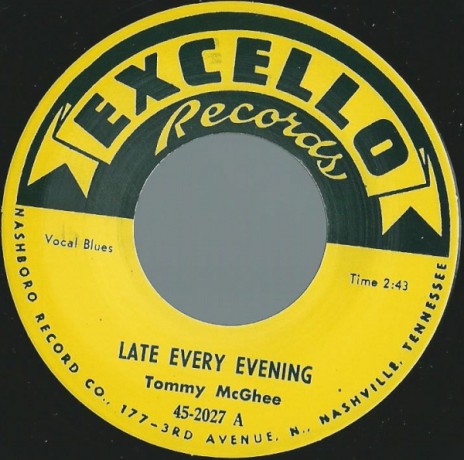 TOMMY McGHEE "POPPIN' / LATE EVERY EVENING" repro 7"