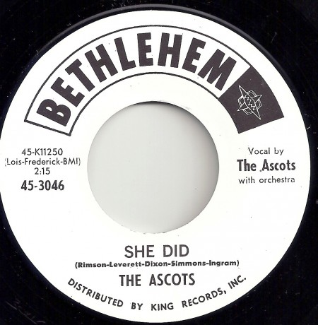 ASCOTS "SHE DID / HIP TALK" 7"