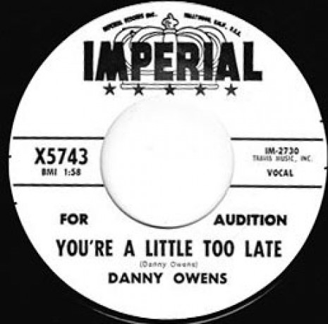 DANNY OWENS "YOU’RE A LITTLE TOO LATE /I THINK OF YOU" 7"