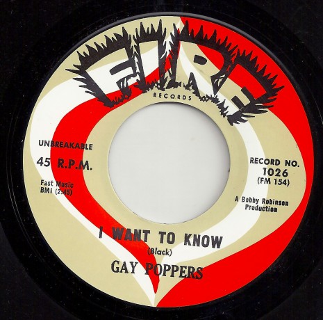 GAY POPPERS "I WANT TO KNOW / I’VE GOT IT" 7"