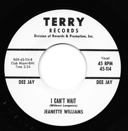 JEANETTE WILLIAMS "I CAN’T WAIT / TO YOU" 7"