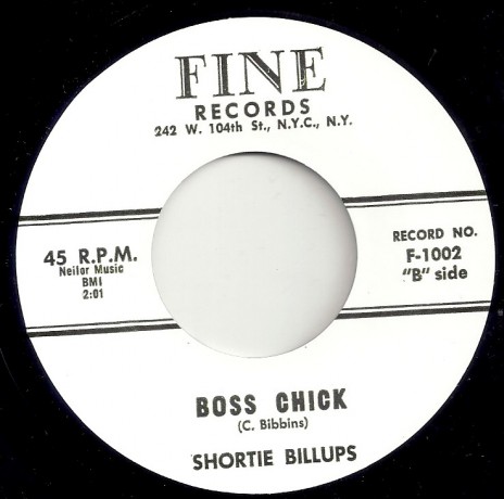 SHORTY BILLUPS "BOSS CHICK / WHY CAN'T YOU BE TRUE" 7"