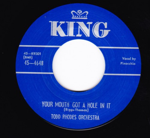 TODD RHODES "YOU’RE MOUTH GOT A HOLE IN IT" / EDDIE "CLEANHEAD" VINSON "LONESOME TRAIN" 7"
