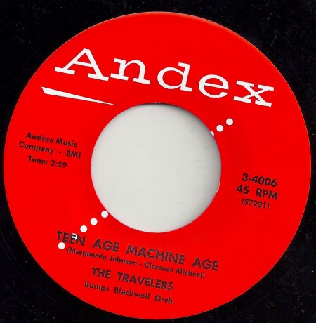 TRAVELERS "TEENAGE MACHINE AGE / GREEN TOWN GIRL" 7"