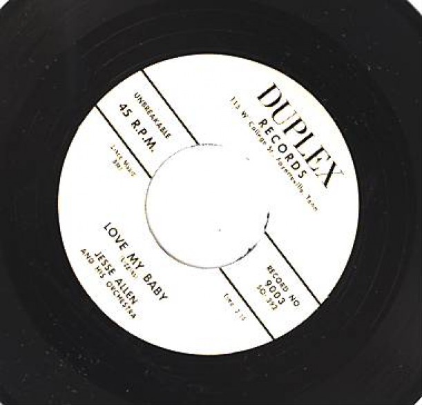 Jesse Allen & His Orchestra ‎"Love My Baby / After A While" 7"