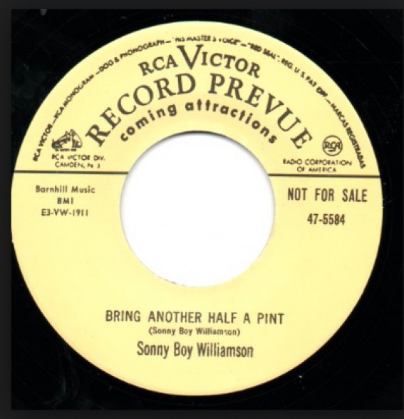 SONNY BOY WILLIAMSON / SQUARE WALTON "BRING ANOTHER HALF PINT/ BAD HANGOVER"