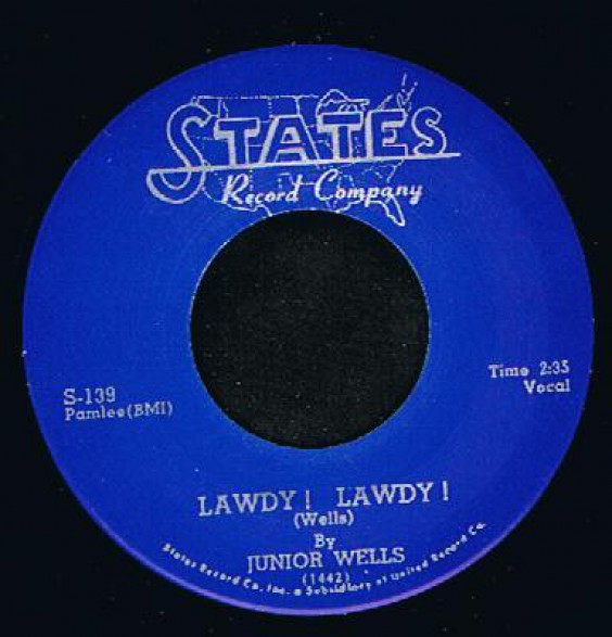 JUNIOR WELLS "LAWDY LAWDY/'BOUT TIME" 7"