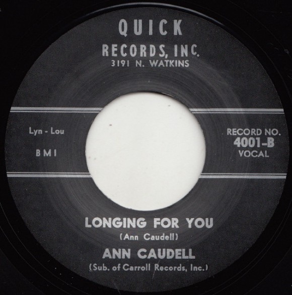 ANN CAUDELL "LONGING FOR YOU/ I’M STARRY EYED" 7"
