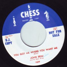 John Brim & His Gary Kings ‎"I Would Hate To See You Go/You Got Me Where You Want Me" 7"