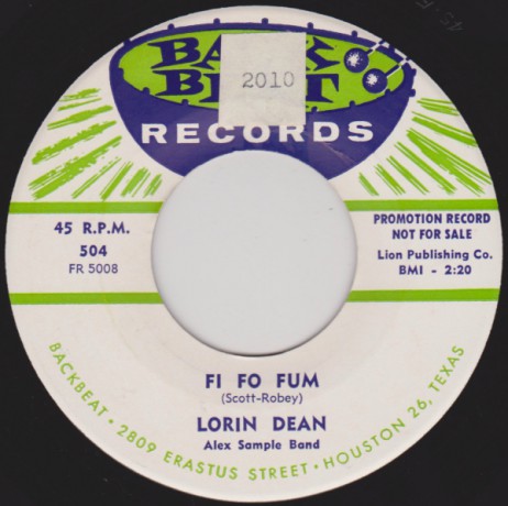 LORIN DEAN "FI FO FUM" / JOHNY SPAIN "I'M IN LOVE" 7"