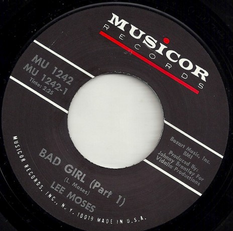 LEE MOSES "Bad Girl Part 1 /  Bad Girl Part 2" 7"