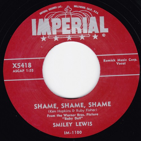 SMILEY LEWIS "SHAME SHAME SHAME/ NO NO" 7"