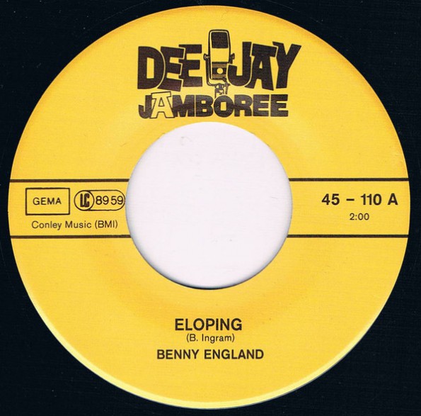 BENNY ENGLAND "Elopin'/ Some How" 7"